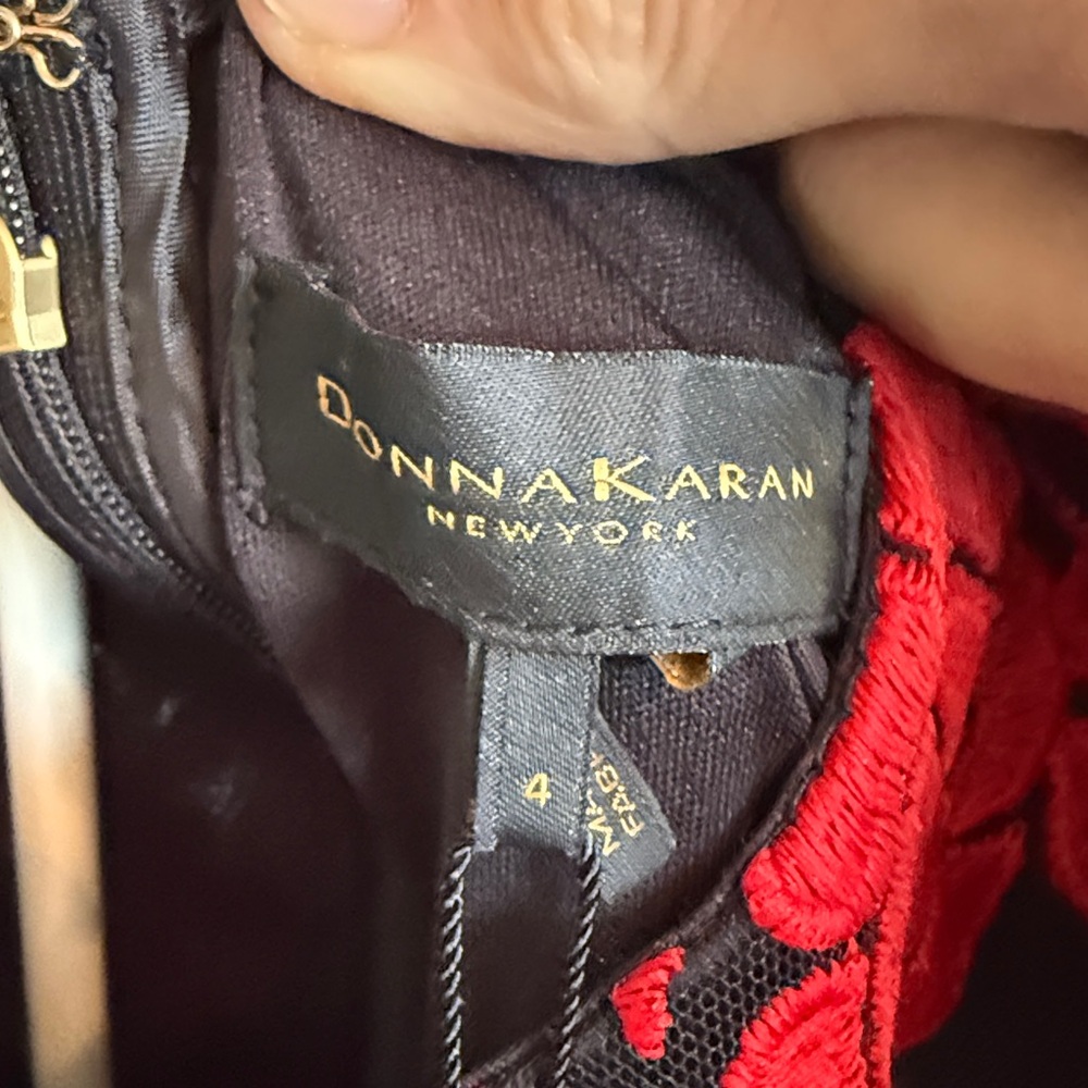 Donna Karan Black and Red‎ Floral  Dress- NWT. Retail 158 - Picture 6 of 8